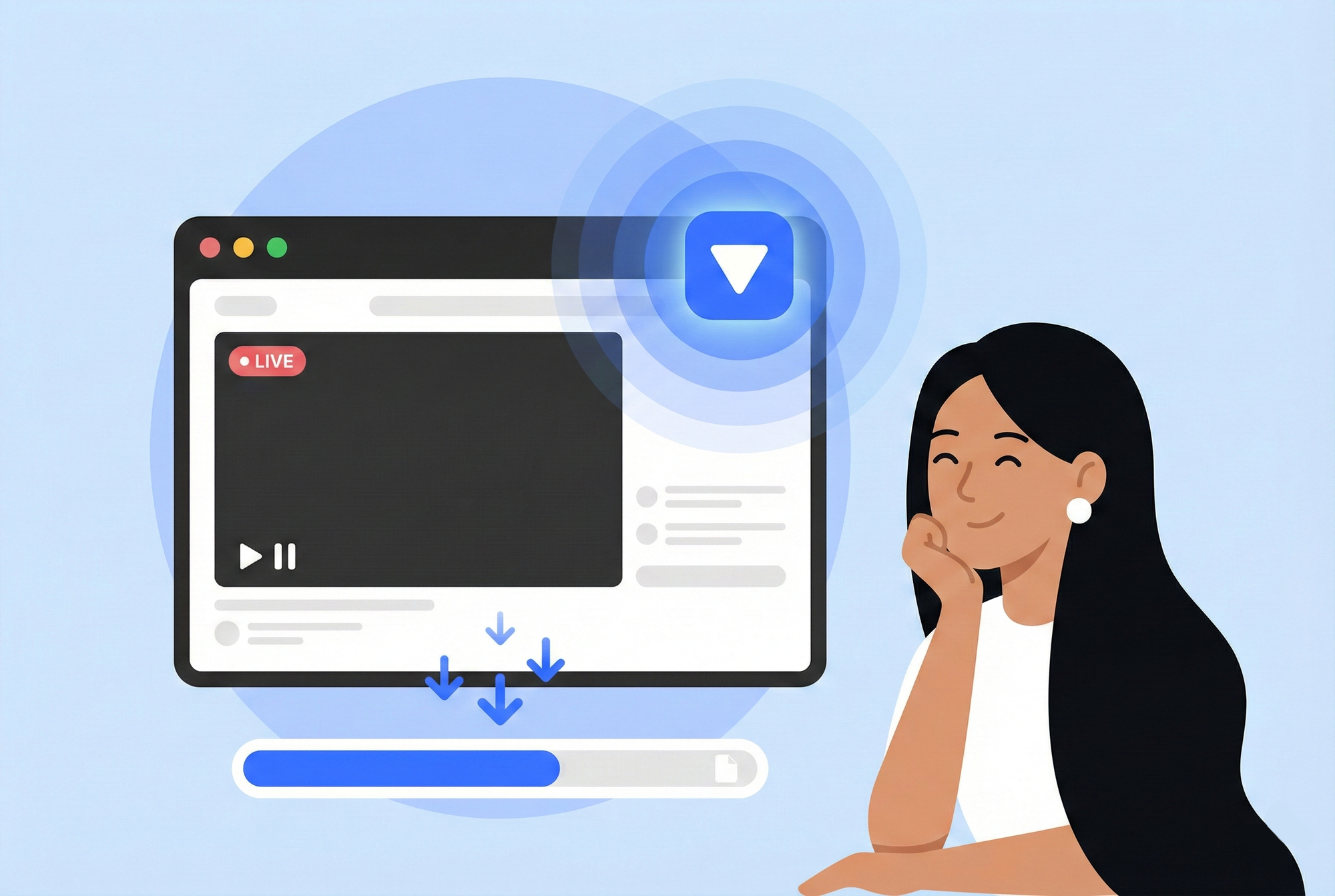 SaveMate browser extension detecting and recording a live stream in Chrome